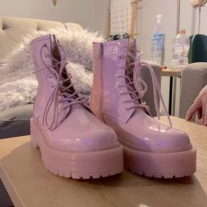 azalea wang dolls kill blush possy parent platform ankle combat boots